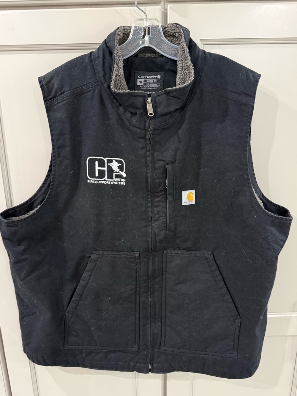 Carhartt Black Quilted-Lined  Men’s Work Vest with Logo Patch size XXL